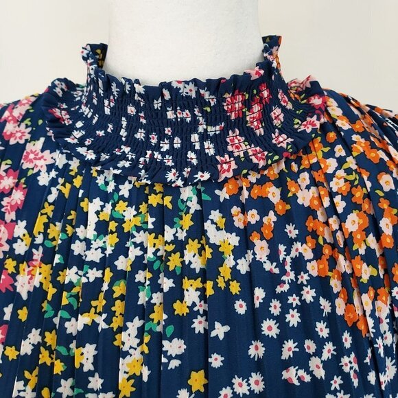 Nanette Lepore Pleated  Floral Smocked Sleeveless A Line Dress NWT - Picture 14 of 16